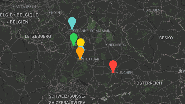 Map of company locations