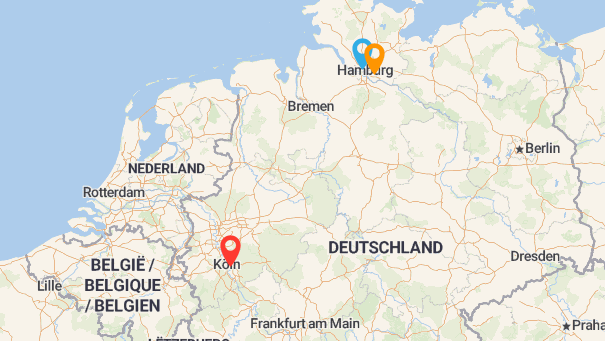 Map of company locations