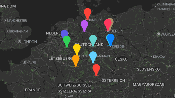 Map of company locations