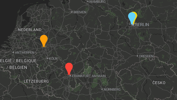 Map of company locations