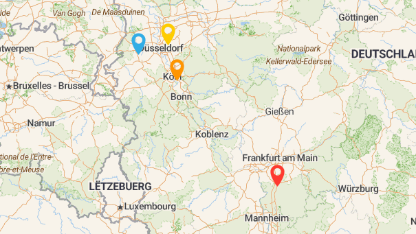 Map of company locations
