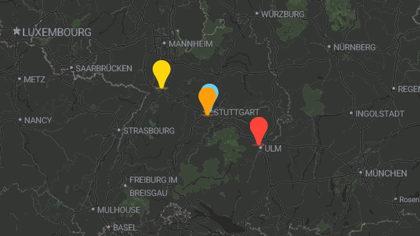 Map of company locations