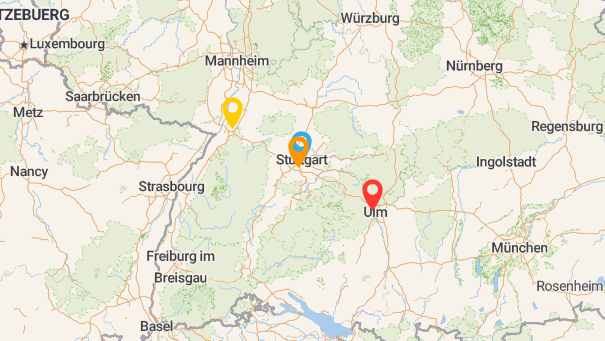 Map of company locations