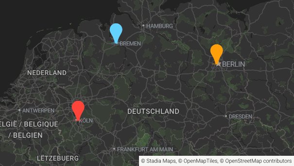 Map of company locations