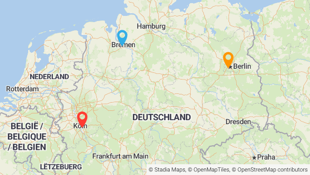 Map of company locations