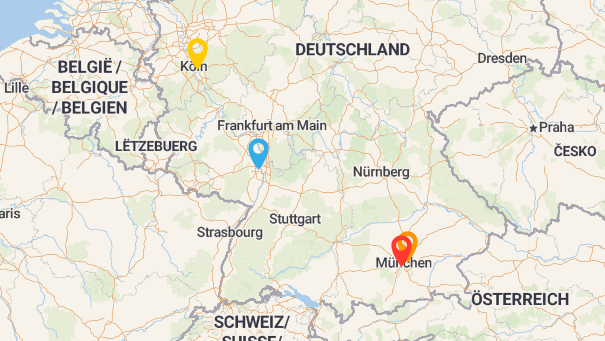 Map of company locations