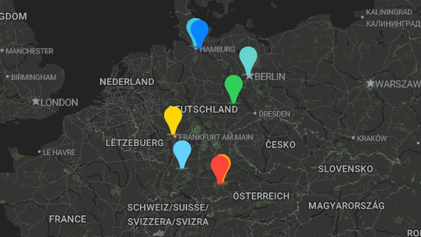 Map of company locations