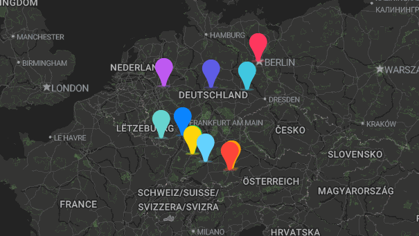 Map of company locations