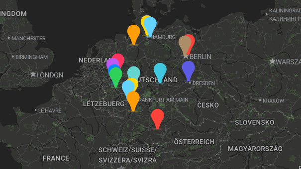 Map of company locations