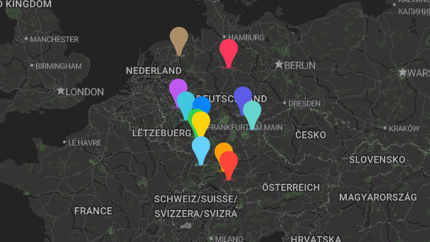 Map of company locations