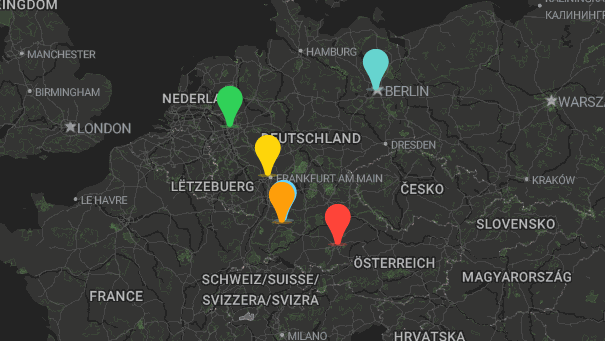 Map of company locations