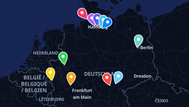 Map of company locations