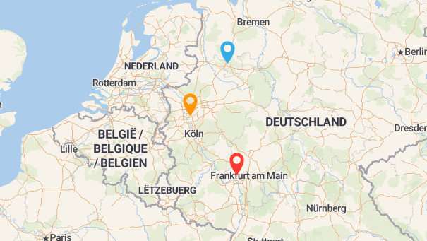 Map of company locations
