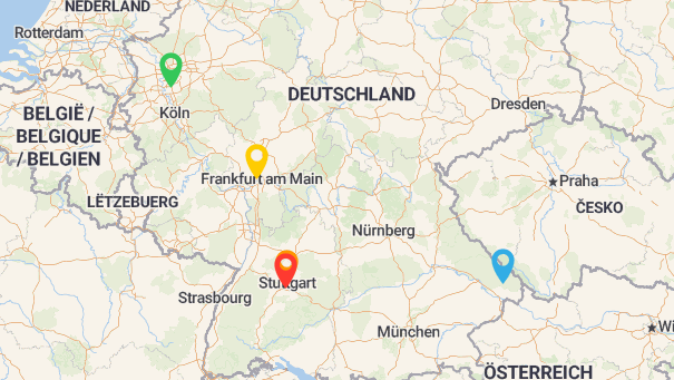 Map of company locations