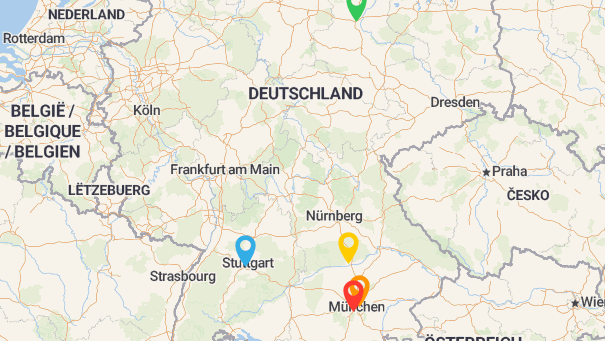 Map of company locations