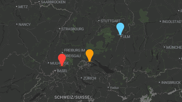 Map of company locations