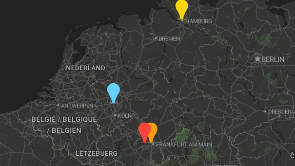 Map of company locations