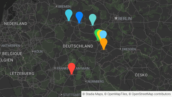 Map of company locations