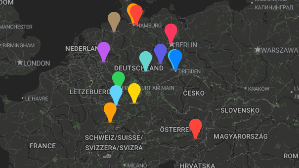 Map of company locations