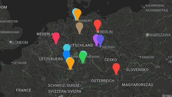 Map of company locations