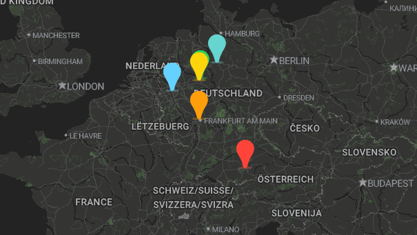 Map of company locations
