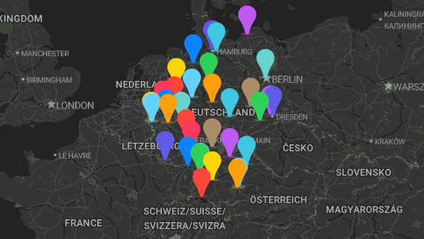 Map of company locations