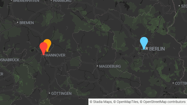 Map of company locations