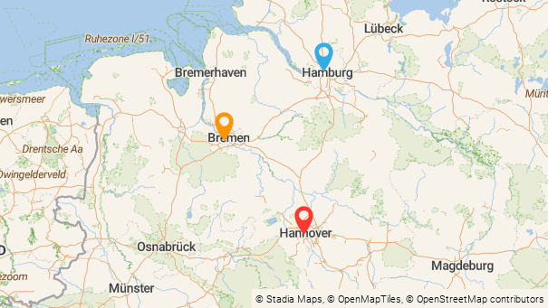 Map of company locations