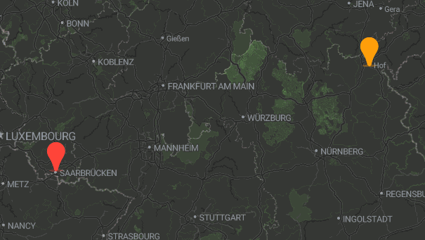 Map of company locations