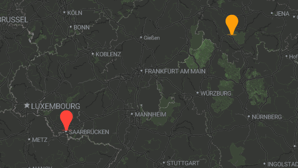 Map of company locations