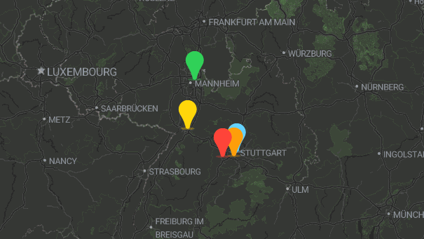 Map of company locations