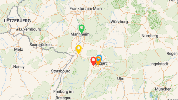 Map of company locations