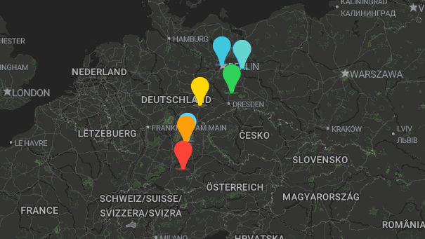 Map of company locations