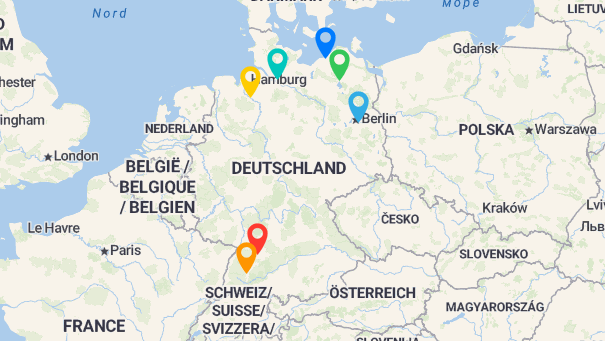 Map of company locations