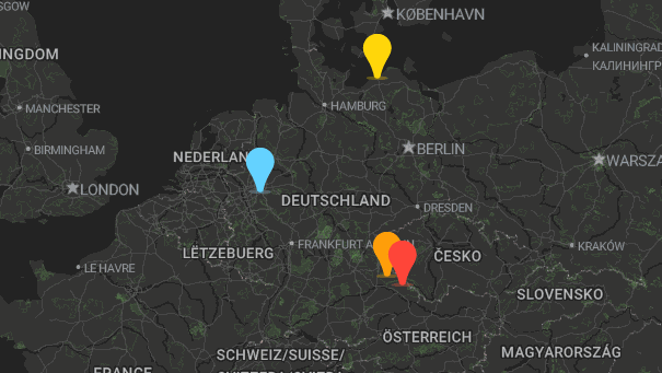 Map of company locations