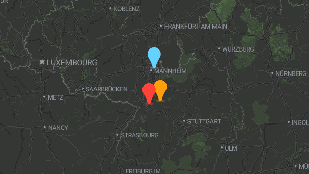 Map of company locations