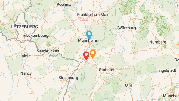 Map of company locations