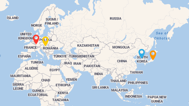 Map of company locations