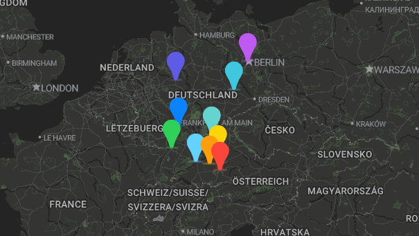 Map of company locations