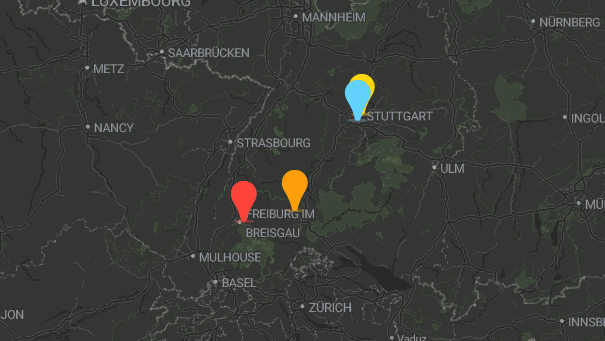 Map of company locations
