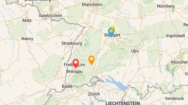 Map of company locations