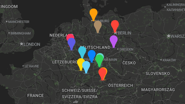 Map of company locations