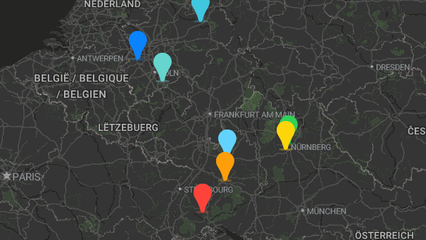 Map of company locations