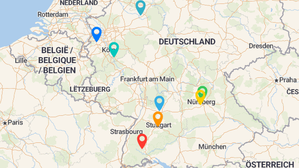 Map of company locations