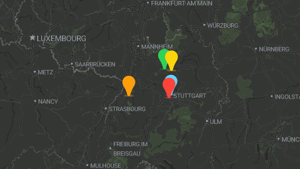 Map of company locations