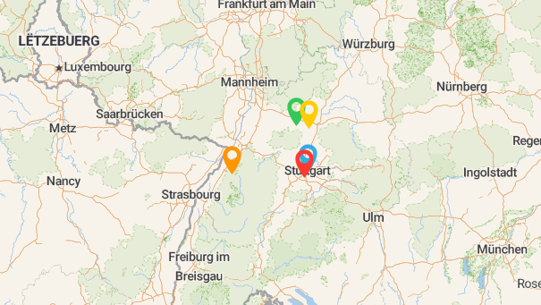 Map of company locations