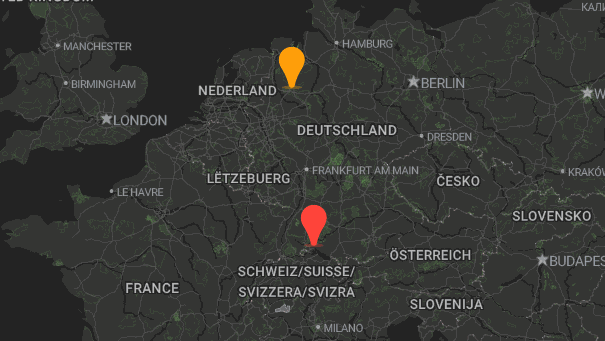 Map of company locations