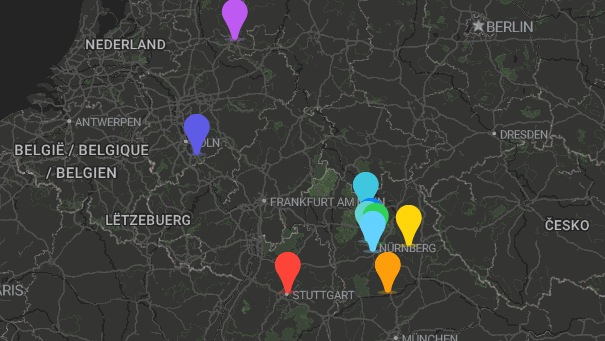 Map of company locations
