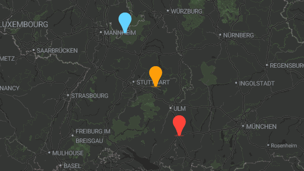 Map of company locations