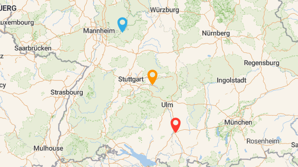 Map of company locations